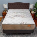 High-angle shot of Evermore mattress, showing its detailed, textured quilt